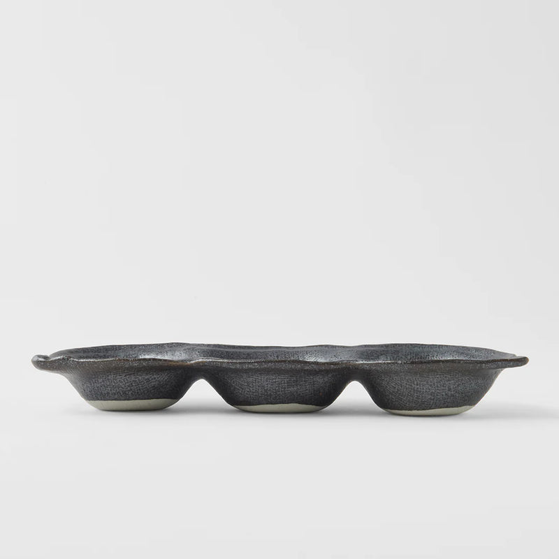 Naibu | Triple Pod Sauce Dish - Black