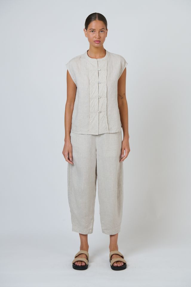 Naturals By &J Linen Pant in Sand 
