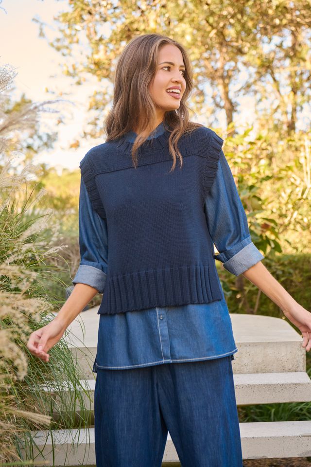 Naturals By OJ | Knit Vest - Ink