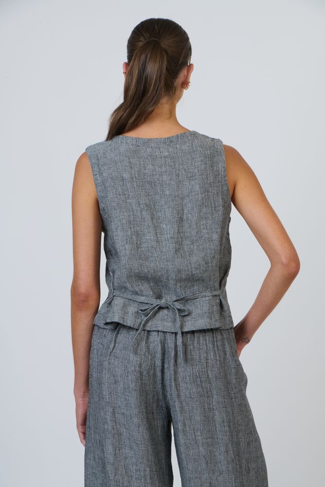 Naturals Linen Vest | Cinder