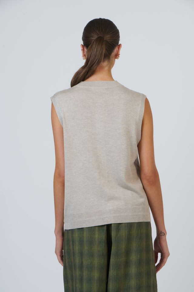 Naturals By OJ | Button Knit Vest - Partridge