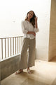 Naturals Wide Leg Linen Pant | Cement