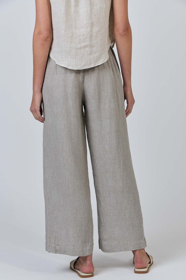 Naturals Wide Leg Linen Pant | Cement