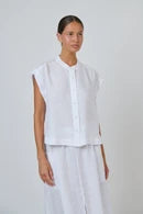 Naturals By O&J GA429 White Linen Top 