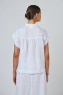 Naturals By O&J GA429 White Linen Top 