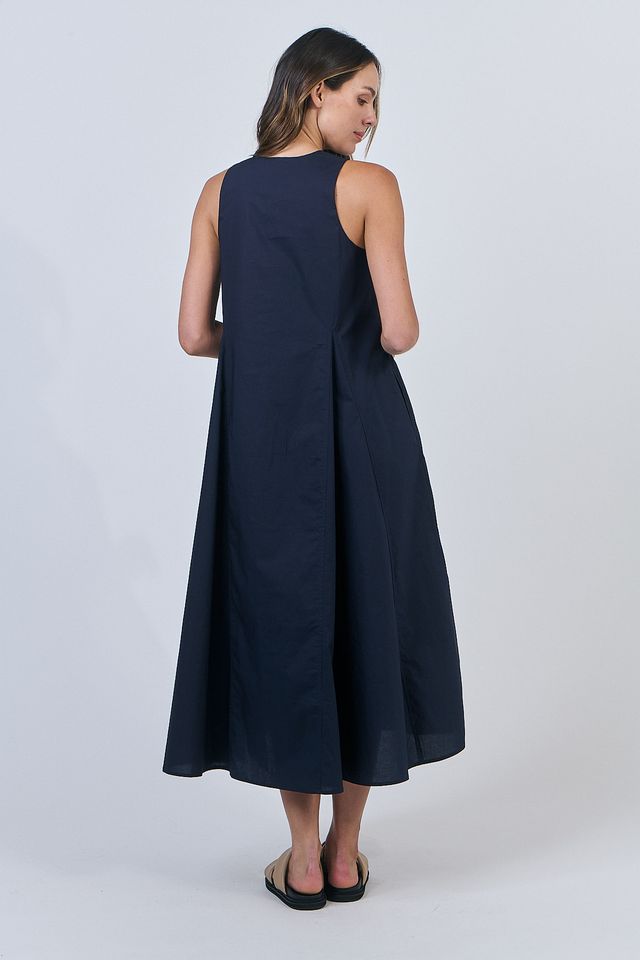 Naturals Midi Dress | Ink Poplin