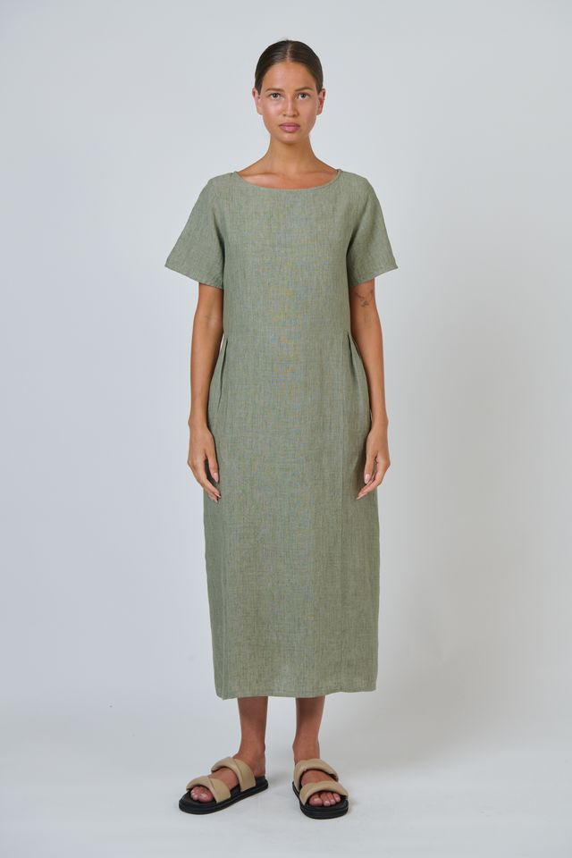 Naturals By O&J Linen Dress | Artichoke 
