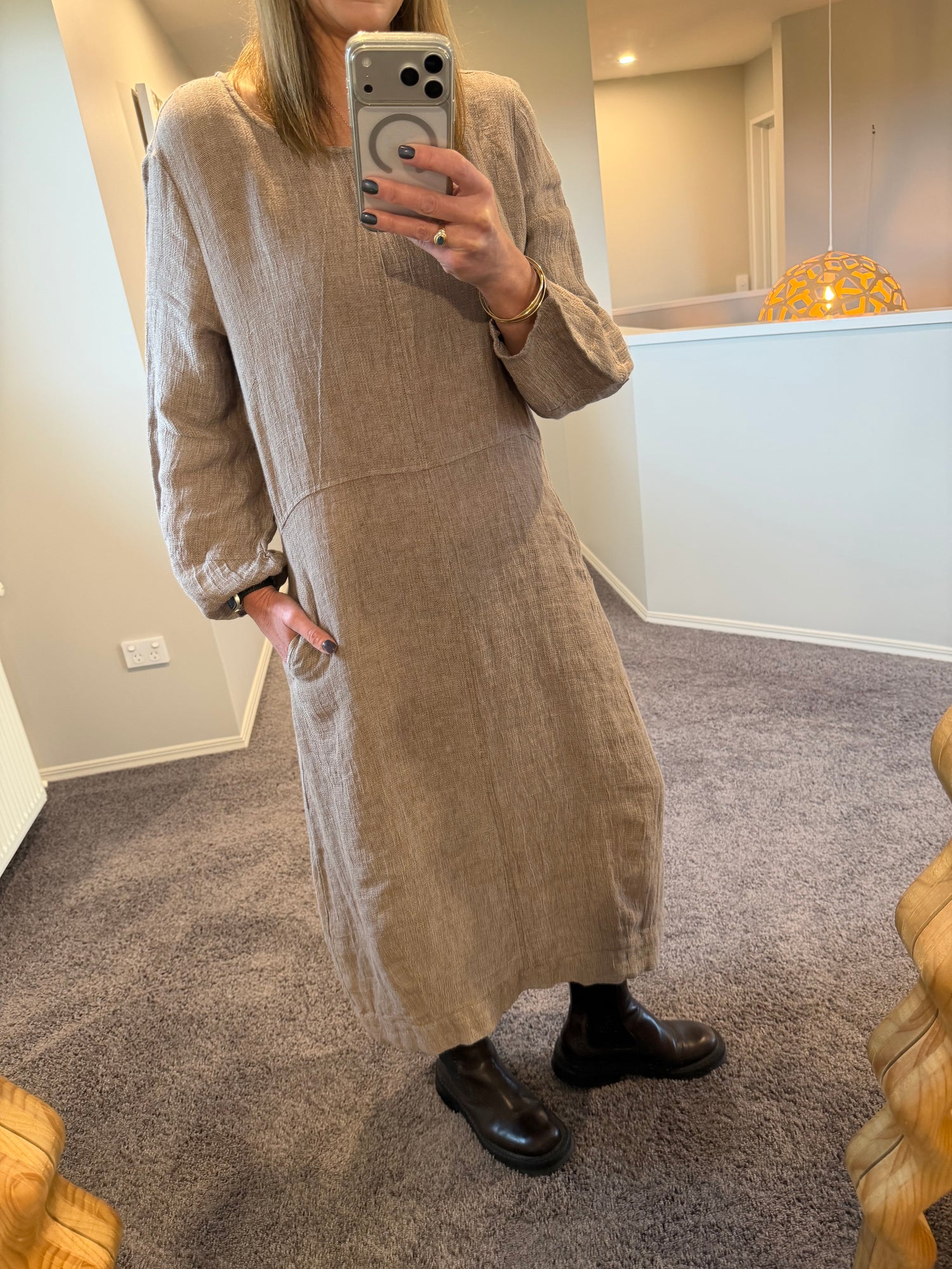 Naturals By O&J Linen Dress | Truffle