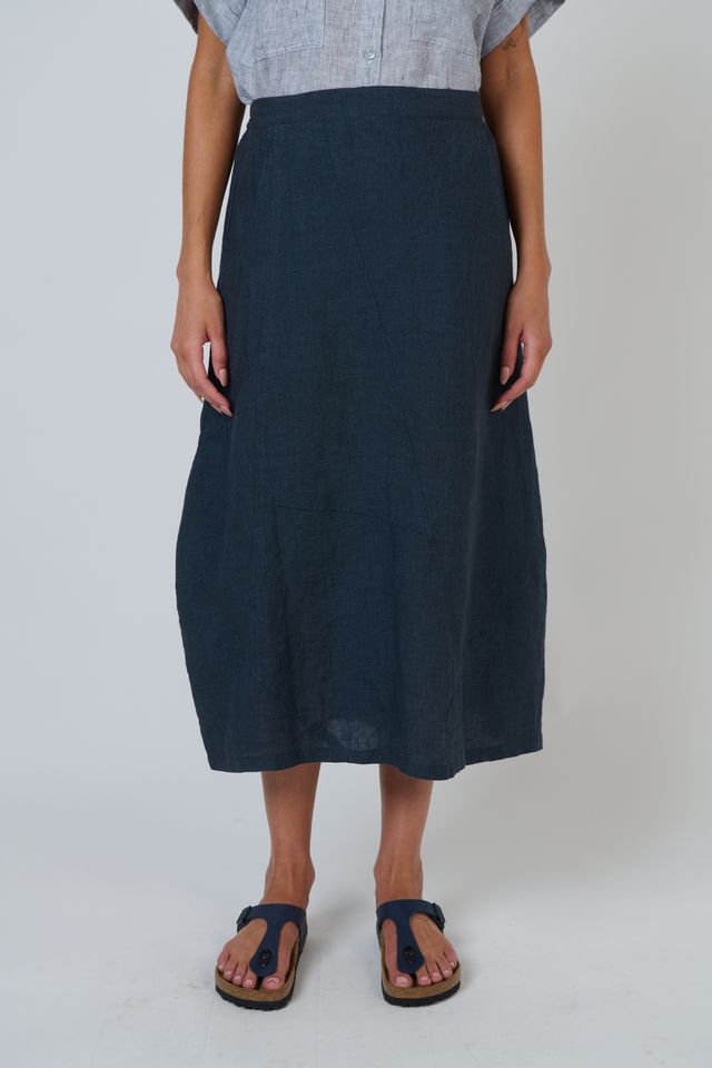 Naturals By O&J Linen Skirt Gunsmoke 