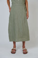 Naturals By O&J Linen Skirt in Artichoke