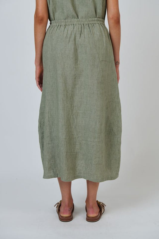 Naturals By O&J Linen Skirt in Artichoke