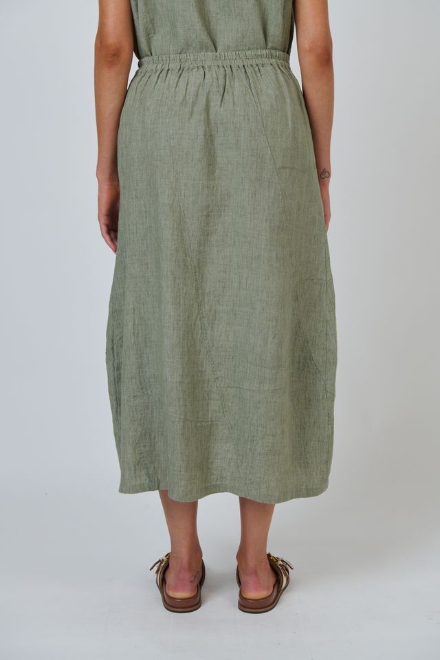 Naturals By O&J Linen Skirt in Artichoke