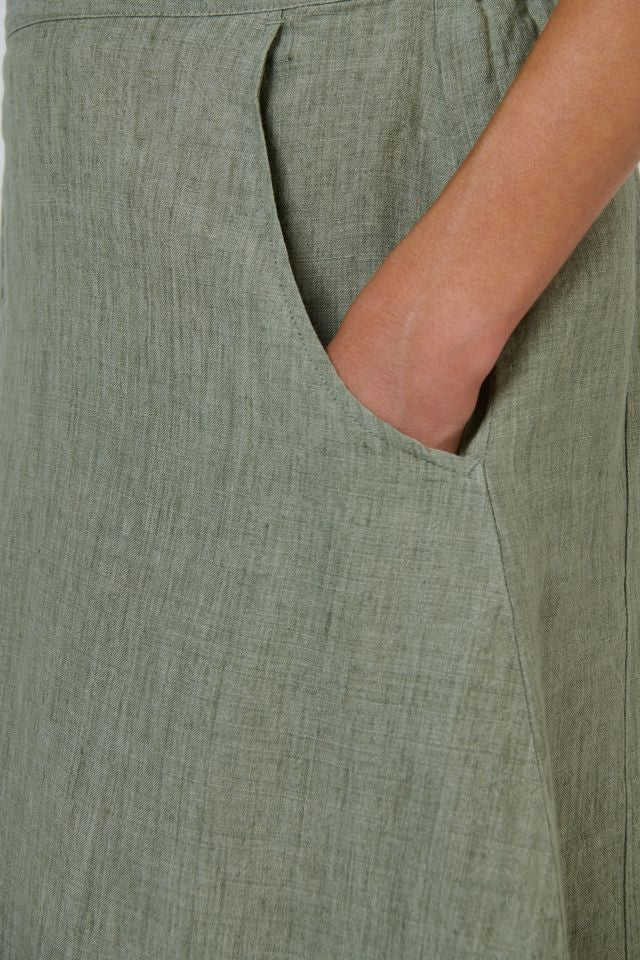 Naturals By O&J Linen Skirt in Artichoke