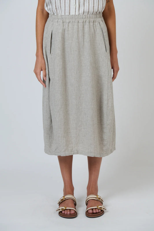 Naturals By O&J Linen Skirt in Mousse 