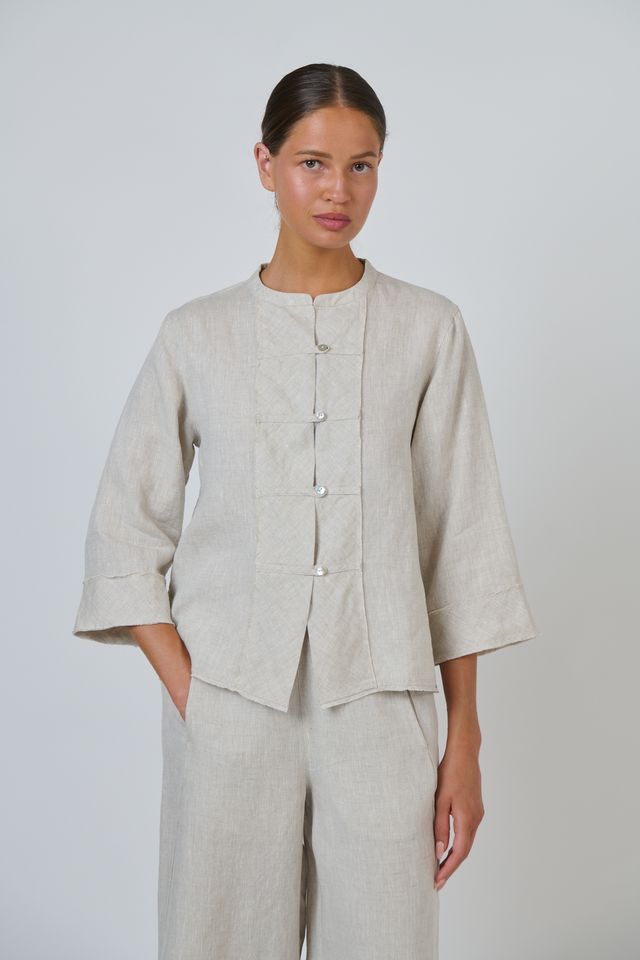 Naturals By O&J Linen Top | Sand