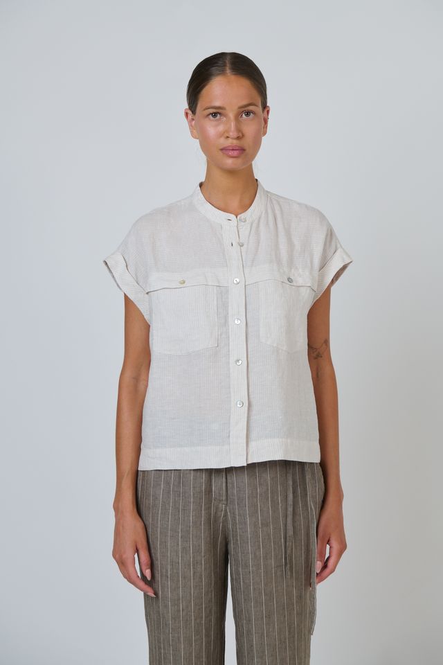 Naturals By O&J Linen Top | Sesame