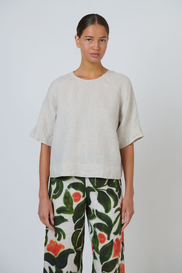 Naturals By O&J Linen Top |Sand