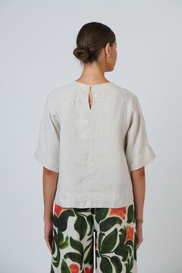 Naturals By O&J Linen Top |Sand