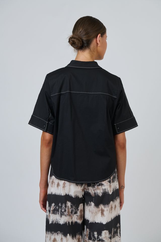 Naturals By O&J Poplin Top | Black