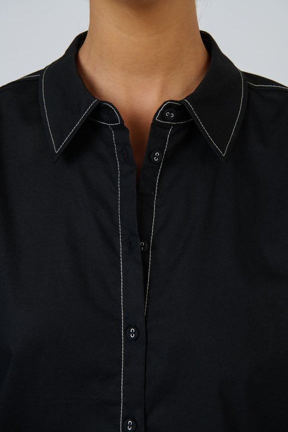 Naturals By O&J Poplin Top | Black