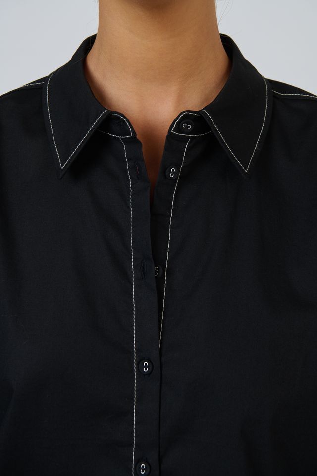Naturals By O&J Poplin Top | Black