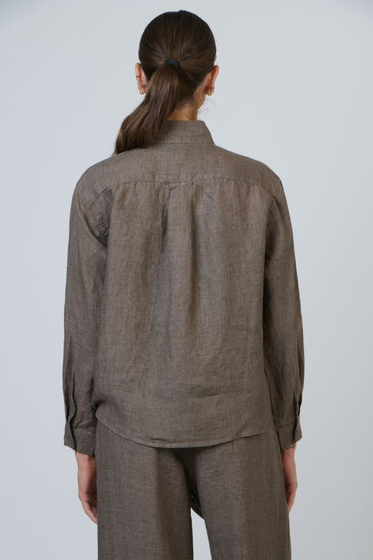 Naturals By O&J Linen Top | Cigar