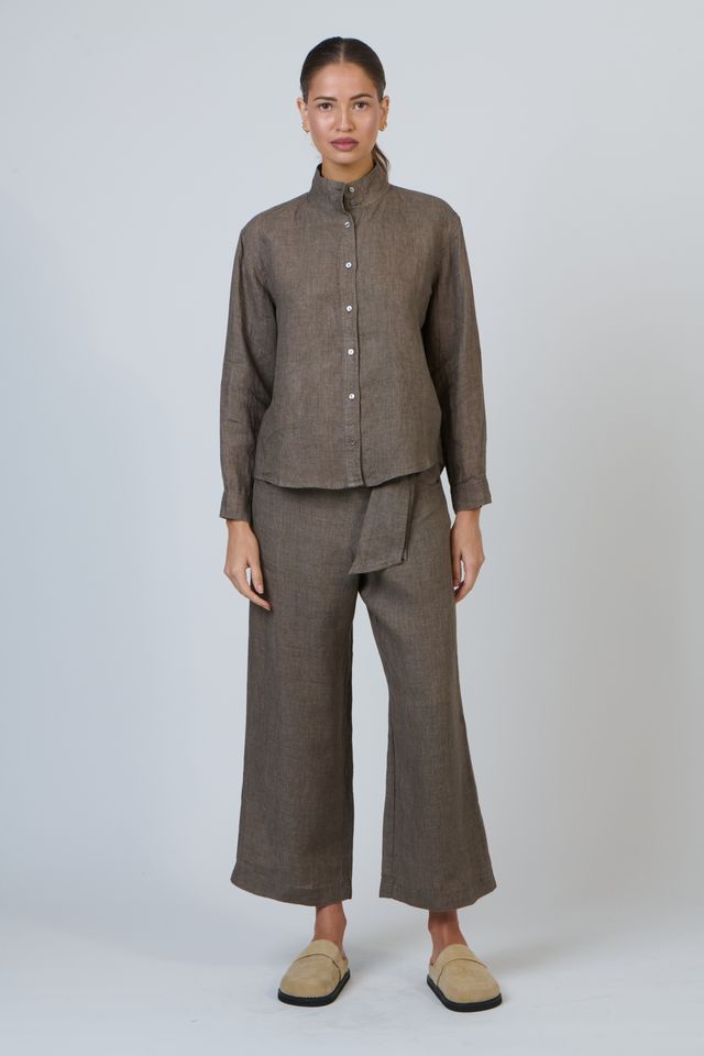 Naturals By O&J Linen Top | Cigar