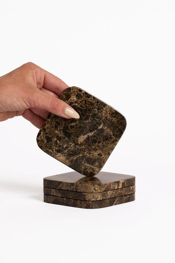 Ned Collections Stone Coaster Dark Marble