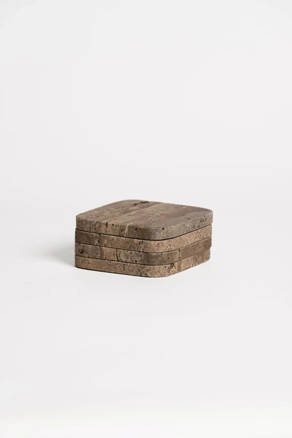 Stone Coasters | Grey Travertine