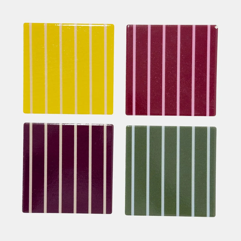 Onyx Square Ceramic Coaster | Stripe S4