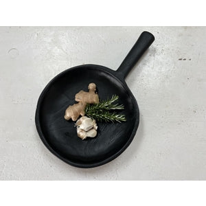 Organic Teak Round Platter w Handle | Yakisugi - 40cm