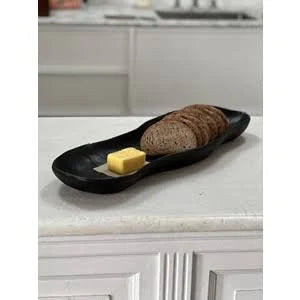 Organic Teak Platter Yakisugi 40x15cm