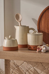 Grove Jug cafted from terracotta in a soft oatmeal finish