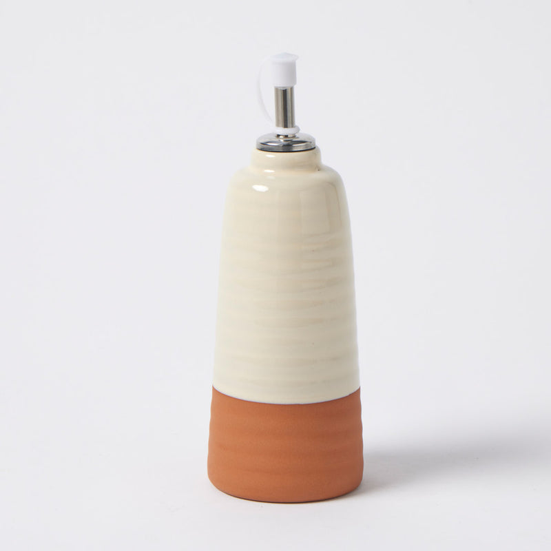 Grove Oil Pourer crafted from terracotta in a soft oatmeal finish