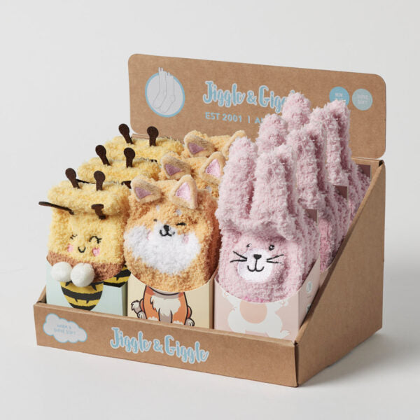 Jiggle & Giggle | Grippy Animal Socks