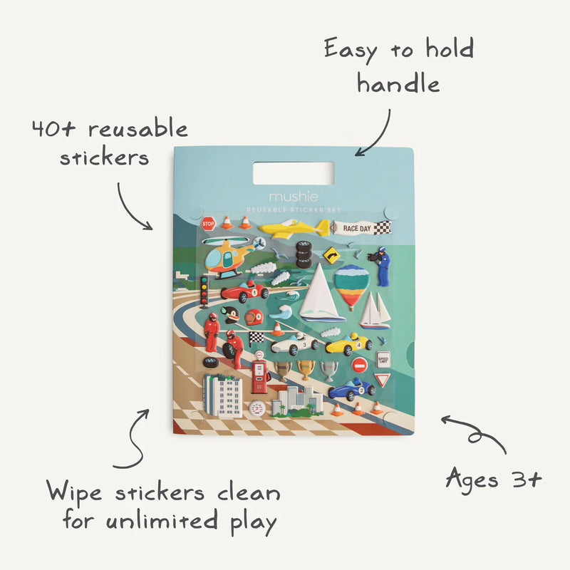 Mushie | Reusable Sticker Set (Race Cars)