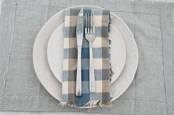 Raine & Humble Charcoal Pinstripe Placemat