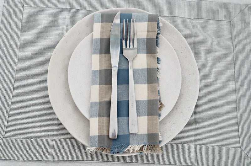 Raine & Humble Charcoal Pinstripe Placemat