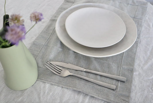 Raine & Humble Charcoal Pinstripe Placemat