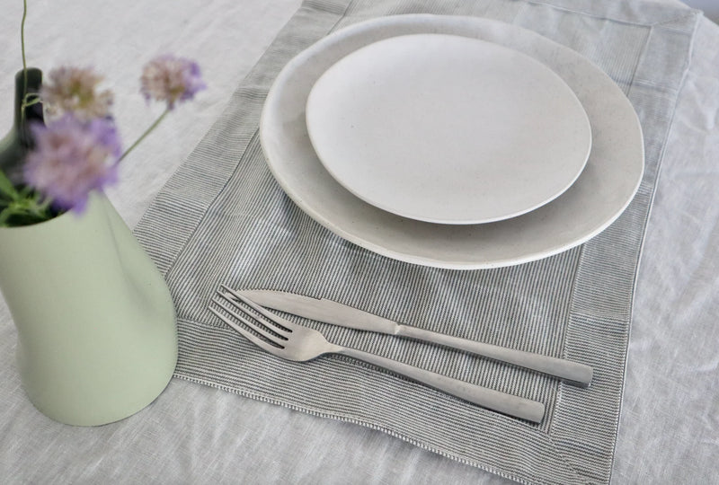 Raine & Humble Charcoal Pinstripe Placemat