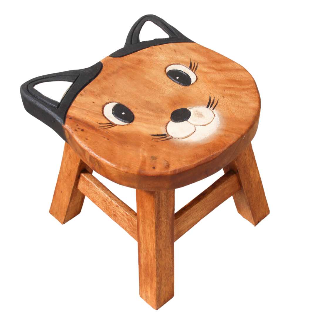 Kids Wooden Stool | Cat
