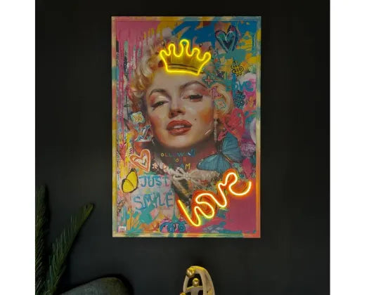 Marilyn Pop Art With Neon Lights