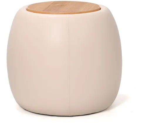 Tub Side Table + Storage | Beige