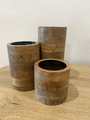 Robert Mark Wooden candle Holder In Natural