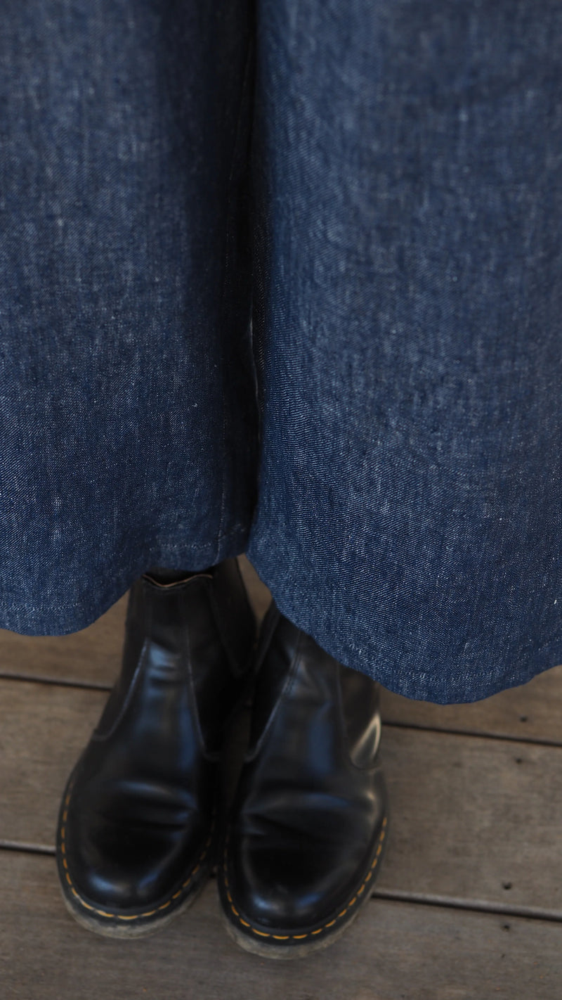 Rogue Linen Balfour Culottes | Dark Denim Chambray