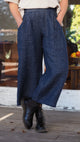 Rogue Linen Balfour Culottes | Dark Denim Chambray