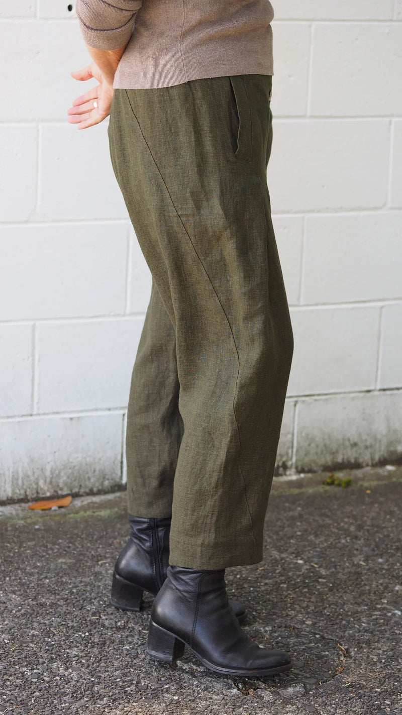 Rogue Linen Maple Pant Earthy Green