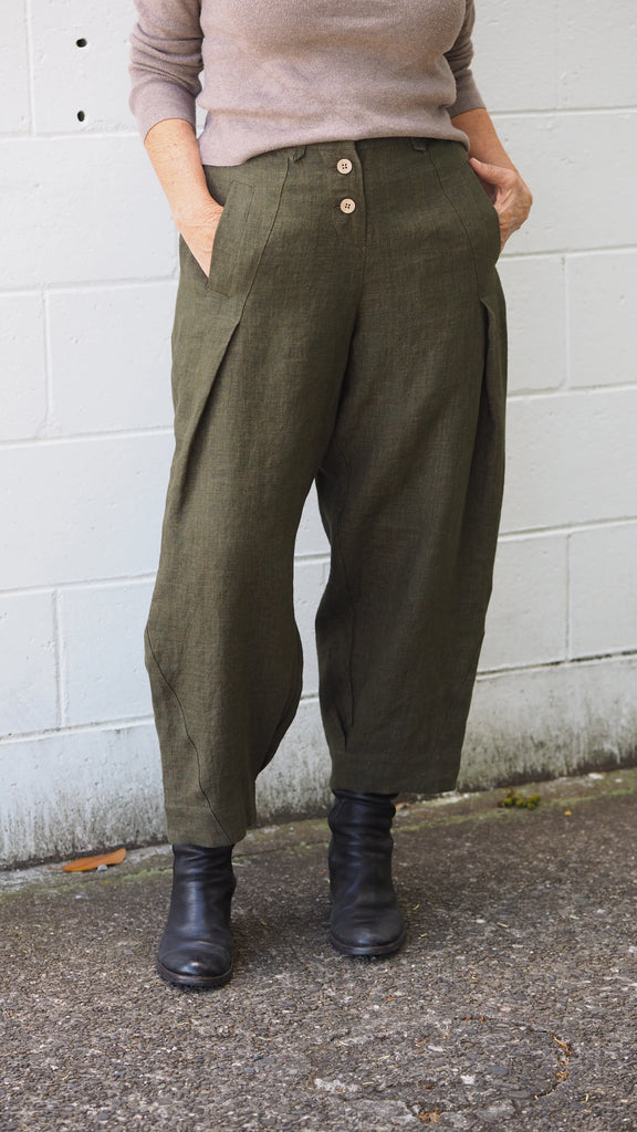 Rogue Linen Maple Pant Earthy Green
