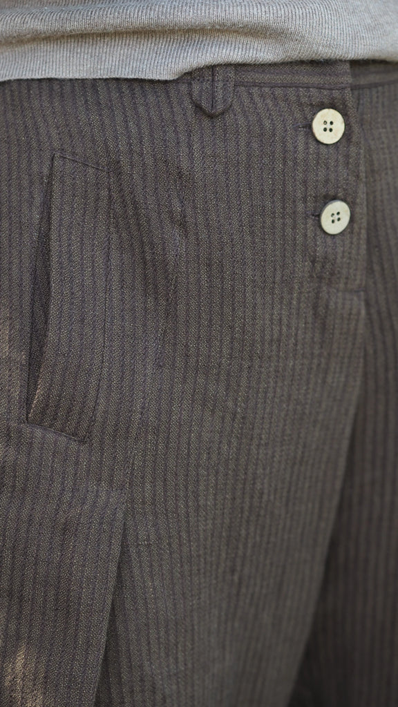 Rogue Linen Maple Pants Brown Textured Stripe