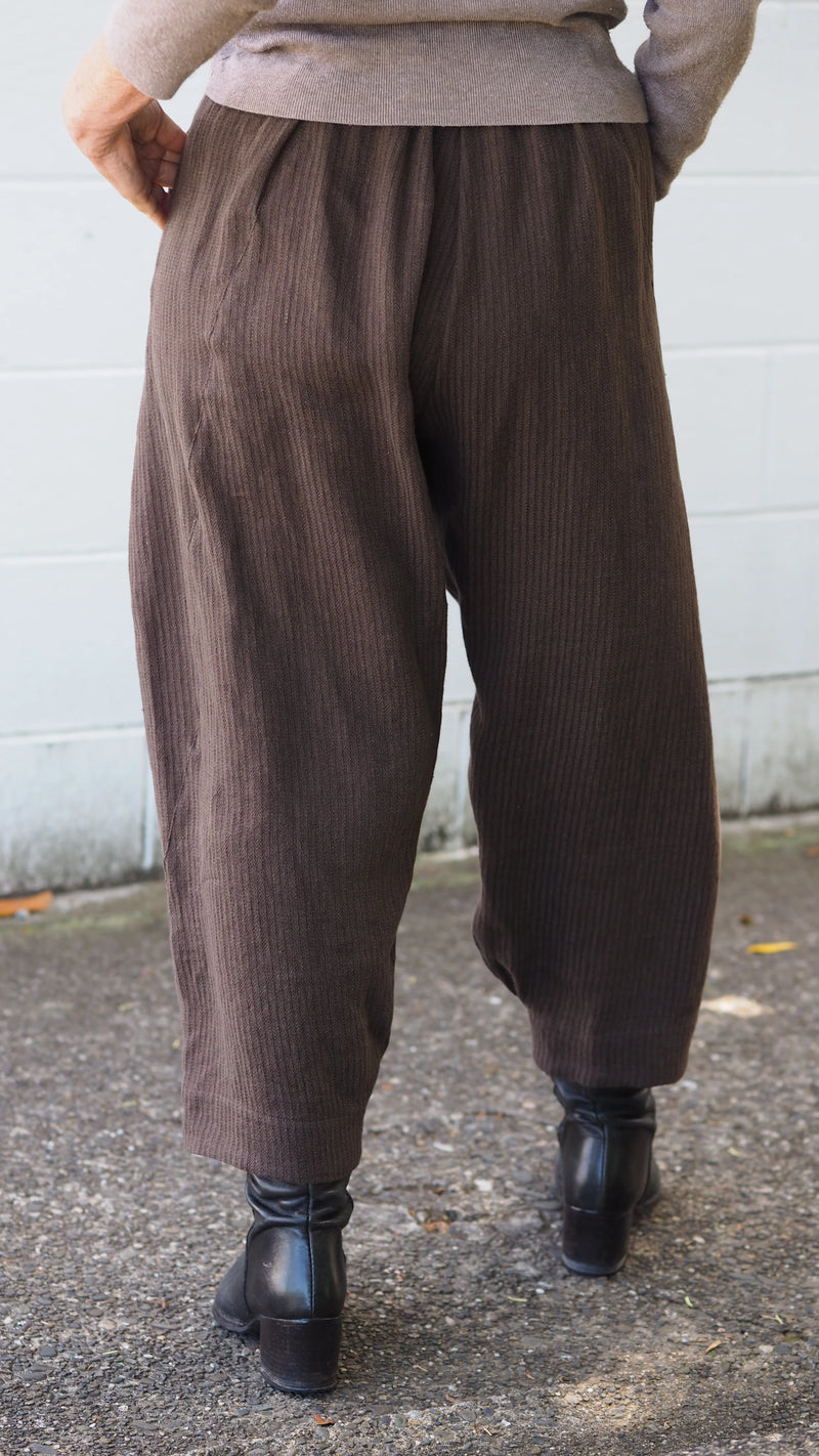 Rogue Linen Maple Pants Brown Textured Stripe